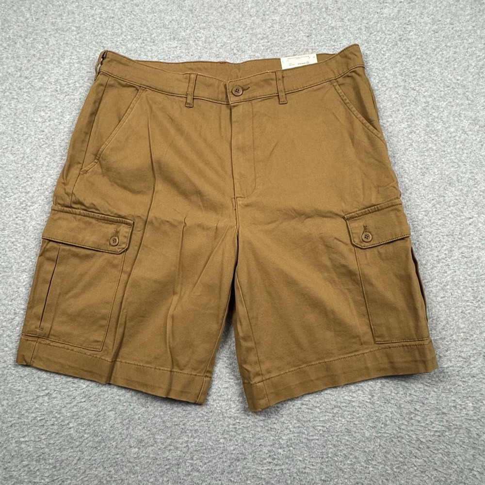 St Johns Bay 10" Cargo Shorts Men's 36 Comfort Stretch Waistband Taffy Brown NWT